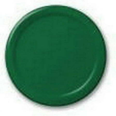 Hunter Green Round Paper Dessert Plates 24 Count for 24 Guests