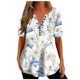thumbnail image 2 of ICHUANYI Clearance Women Fashion Casual Printing Shirts Short Sleeve Loose Tee Tops Tunic Blouse(White, M) ICHUANYI WER2023080913556, 2 of 5