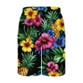 thumbnail image 4 of Mens Shorts Hawaiian Floral Print Elastic Waist Pockets Casual Beach Drawstring Shorts Multicolor XXXXXL, 4 of 5