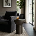 thumbnail image 2 of Sculptural Concrete Small End Side Table for Living Room or Bedroom - Decorative Night Stand for Small Spaces, Home, and Patio - Bedside Drink Table for Sofa or Chair Placement Display - 18", Gray, 2 of 12