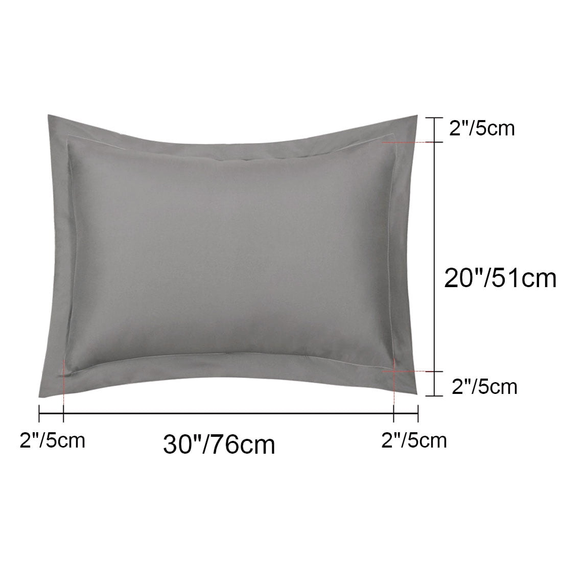 Unique Bargains Pillowcases Soft Microfiber Pillow Shams Set of 2 Queen Grey
