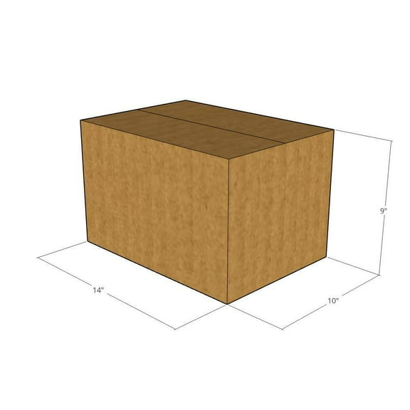 14x10x9 Kraft Brown Corrugated Shipping Boxes, 32 ECT Single-Wall, Qty 10