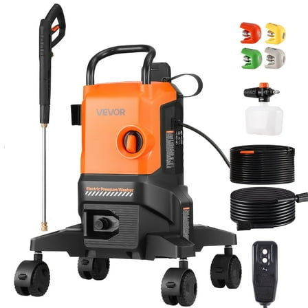 VEVOR Electric Pressure Washer, Max 2700 Psi and 1.8 GPM, High Power Pressure Cleaning Machine with 4 Quick Connect Nozzles and a Foam Cannon