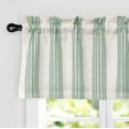 thumbnail image 2 of DriftAway  Chris Vertical Striped Pattern Linen Textured Blackout Window Curtain Valance Green 52" width x 18 " length, 2 of 7