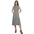 thumbnail image 2 of Moomaya Adjustable Fabric Belt Printed Lapel Collar Button Down Casual Dress, 2 of 5