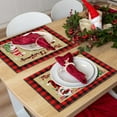 thumbnail image 5 of Christmas Placemats Set of 6, Merry Christmas Gnome Table Mats Kitchen Mat for Dining Table, Washable Linen Snowflake Gnome Dining Place Mat Table Decoration for Holiday Decor, 12 x 18inch, 5 of 6