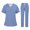 Light Blue, variant on Resivox Womens Scrubs Plus Size Scrub Sets Petite V Neck Scrub Pants and Tops Nursing Uniforms Medical Uniforms with Pockets Wine XL