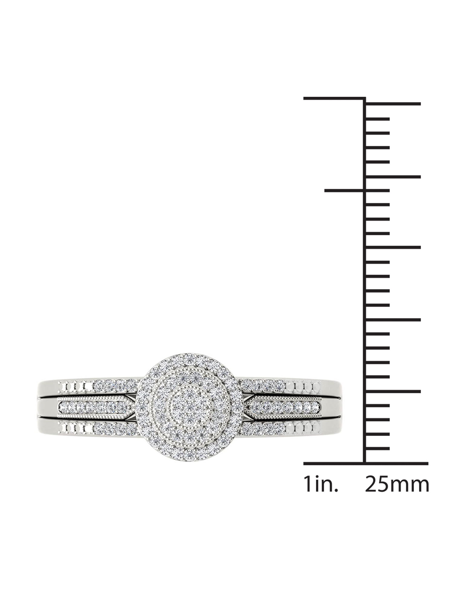 1/5 Carat T.W. Diamond Double Halo Cluster 10kt White Gold Engagement Ring