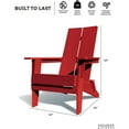 thumbnail image 2 of Krikacy Modern Folding Adirondack Chair, All-Weather HIPS Plastic Outdoor Lounge w/Cup Holder, Red, 2 of 6