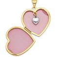 thumbnail image 2 of Gold 10k Two-tone Dia Always in my Heart w/Heart Charm Inside 21mm Heart Locket - 26.9mm Natural Diamonds, 2 of 7