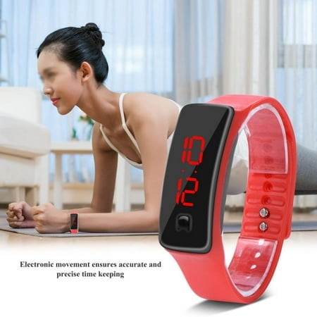 Garosa LED Watch Sports Silicone Strap Digital 12-Hour Dial Electronic Display Wristwatch Watch, LED Digital Watch, Wristwatch