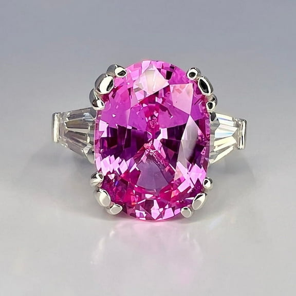Natural Pink Sapphire Ring, 925 Sterling Silver Ring, Gift for Her, Gemstone Ring, Birthstone Rings for Women, Gift For Her