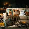 thumbnail image 3 of Phantoscope Halloween Holiday Collection Decorative Pillow Covers, 18" x 18", Orange Pumpkin, 4 Pack, 3 of 5