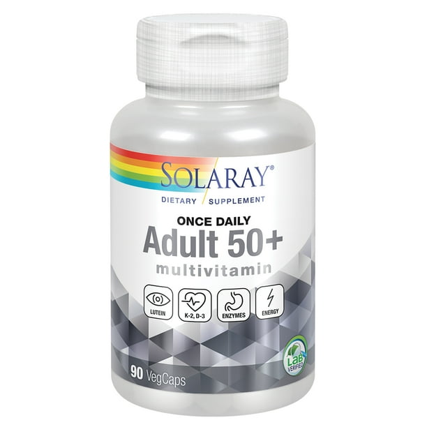 Solaray Once Daily Adult 50+ Multivitamin Healthy Energy, Heart