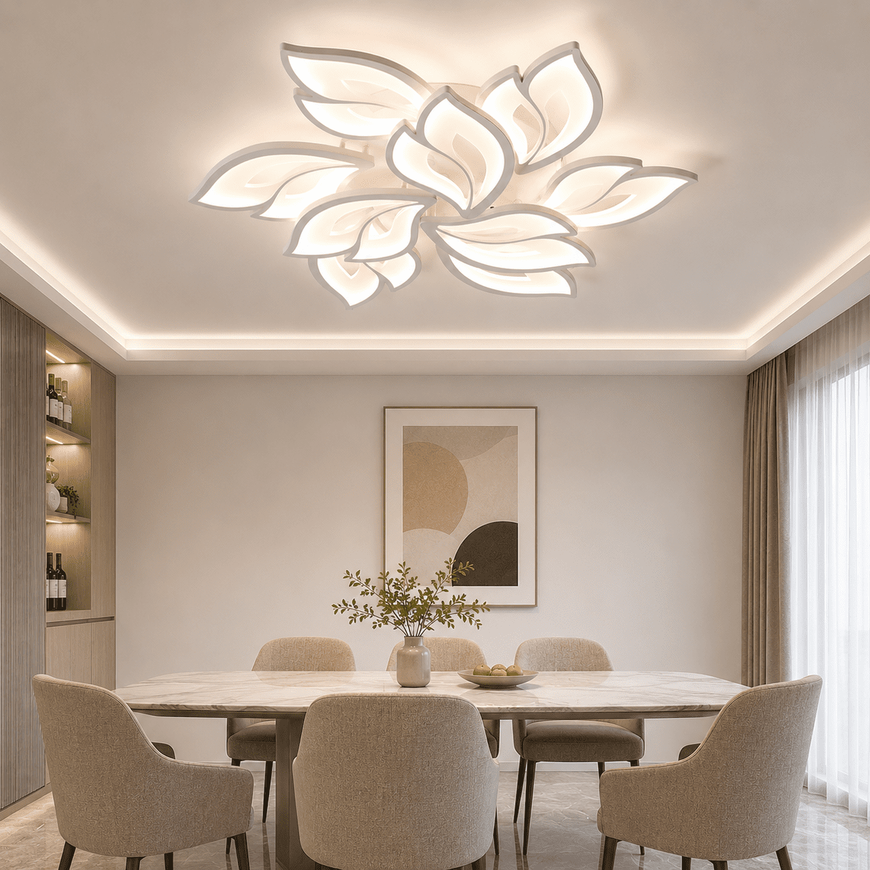 Garwarm 29.5" Modern LED Ceiling Light, 75W Dimmable Flush Mount Ceiling Light with Remote, 3000K-6500K Adjustable Acrylic Ceiling Lamp for Living Room, Dining Room, Bedroom