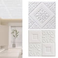 thumbnail image 4 of 30Pcs 3D Foam Tile Brick Wall Sticker Self-Stick Waterproof Ceiling Panel White1, 4 of 9