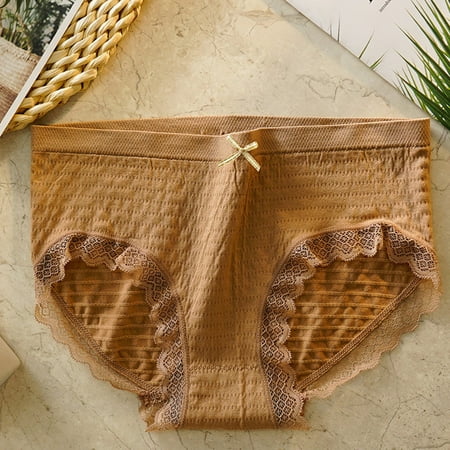 Panties for Women Bow Decor Panty Women s Seamless Panties Bubble High Elastic Seamless Cotton Breathable Mid-Waist Hip Lift Breathable Strench Briefs QIPOPIQ Clearance