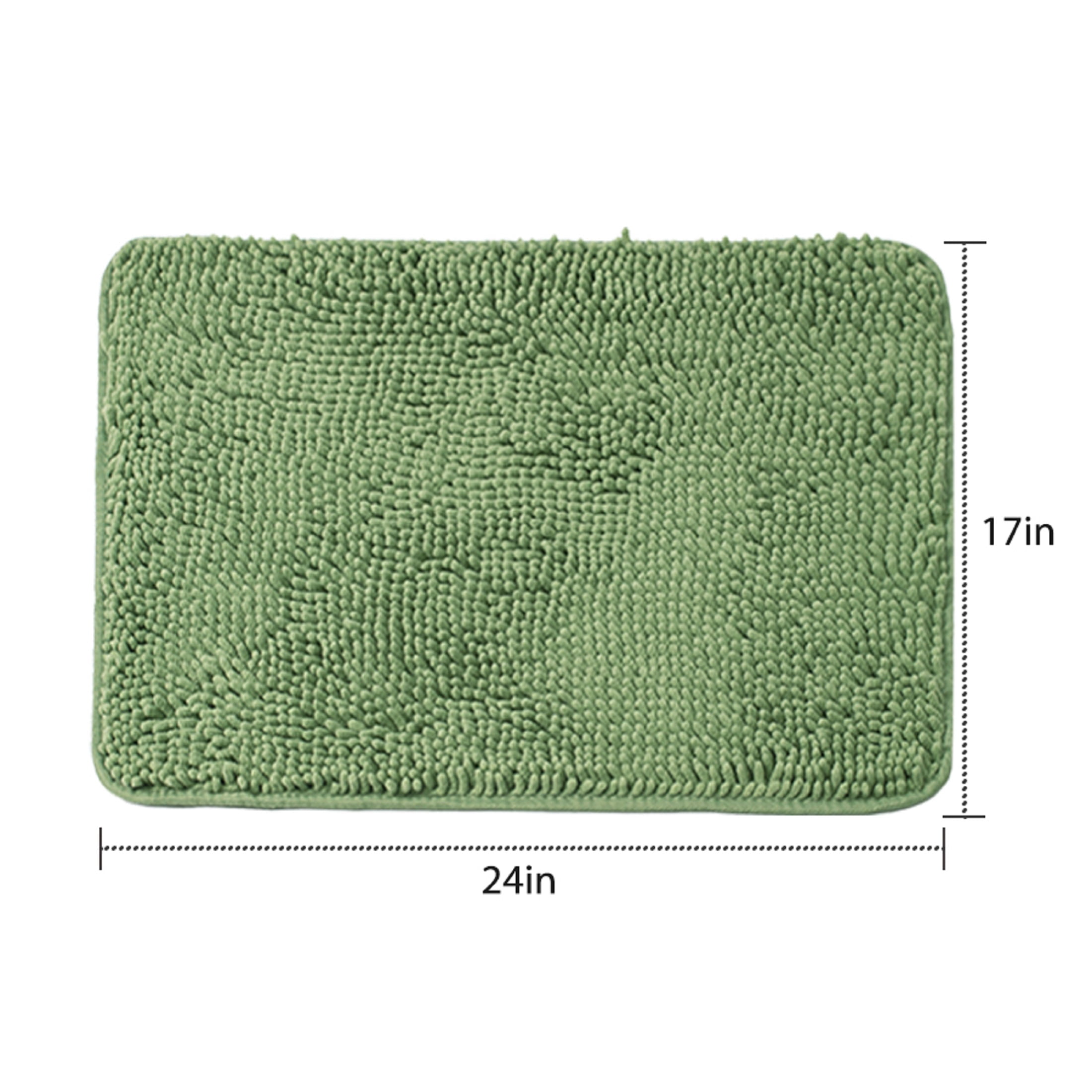 Niubya Bathroom Rug, Contour Toilet Bath Rugs, Non-Slip Floor Mat With Rubber BackingMachine Wash and Dry, 32x20, Green