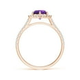 thumbnail image 2 of ANGARA Natural 0.8 Ct. Amethyst with Diamond Halo Ring in 14K Rose Gold for Women (Ring Size: 3.5), 2 of 10