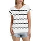 thumbnail image 5 of Eres Más Que una Camisa de Puntuación de Prueba Sexy de Manga Corta Lentejuelas Suelta Camisa de Blusa con Cuello en V, Poliéster, 5 of 8