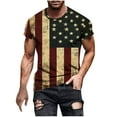 thumbnail image 2 of Independence Day Shirts for Men Under $10 Free Shipping Casual Fashion Printing Round Neck Pullover Fitness Sports Shorts Sleeves T Shirt Blouse, 2 of 5