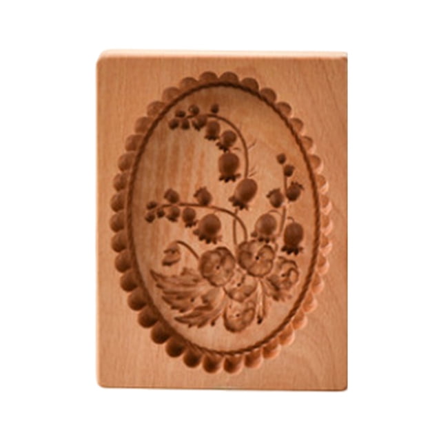 Molde de grabado en relieve para cortador de galletas de madera DIY, moldes de madera tallados en 3D, moldes para galletas, grabado en relieve, artesanía decorativa, herramientas para hornear para