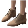 thumbnail image 3 of asddcavvf Women's Autumn And Winter British Style Small Short Boots Solid Colour Suede Pointed Toe L, 3 of 9