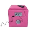 thumbnail image 4 of Furniture of America Larson Faux Leather Square Speaker Ottoman in Pink, 4 of 9