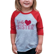 Custom Party Shop Girls Little Sister Happy Valentines Day Red Raglan