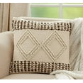 thumbnail image 2 of Fennco Styles Woven Textured Decorative Throw Pillow 18" W x 18" L - Ivory Square Cushion for Home, Couch, Bedroom, Living Room and Office Décor, 2 of 5