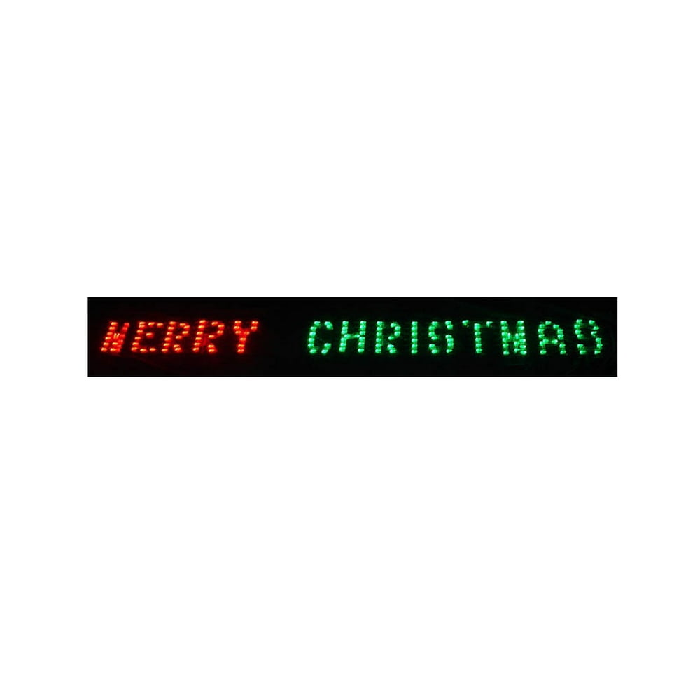 80" x 6" Merry Christmas LED Lighted Holiday Banner - Red & Green