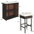 thumbnail image 2 of Costway 3PCS Patio Rattan Wicker Bar Table Stools Dining Set Cushioned Chairs Garden, 2 of 10