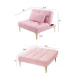thumbnail image 7 of Jopath Futon Sofa Single Sofa Convertible Single Sofa Bed Futon With Gold Metal Legs Teddy Fabric 3 Position Backrest For Living Room & Guest Room (Pink), 7 of 7