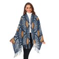 thumbnail image 3 of FORMRS Womens Scarf Winter Soft Long Big Warm Shawls Wrap Tassel Scarves, Blue Elegant Geometric, 3 of 9