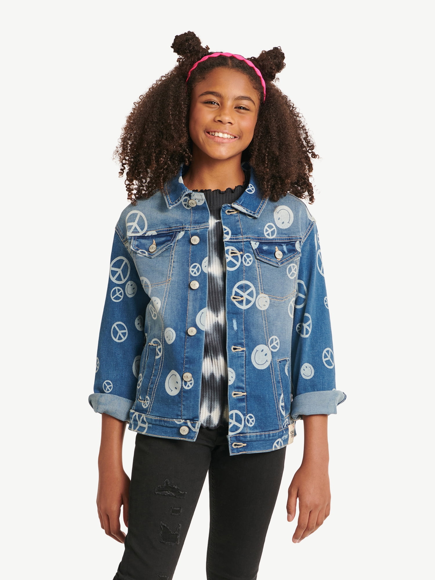 Justice x Stranger Things Girls Discharged Denim Jacket, Sizes 5-18 & Plus
