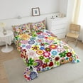 thumbnail image 3 of Retro Groovy Comforter 70s Groovy Hippie Retro Psychedelic Flower Bedding Set Queen Size Adult Women Men Bohemian Abstract Vintage Floral Duvet Insert Boho Rainbow Paisley Aesthetic Style Quilt Set, 3 of 6