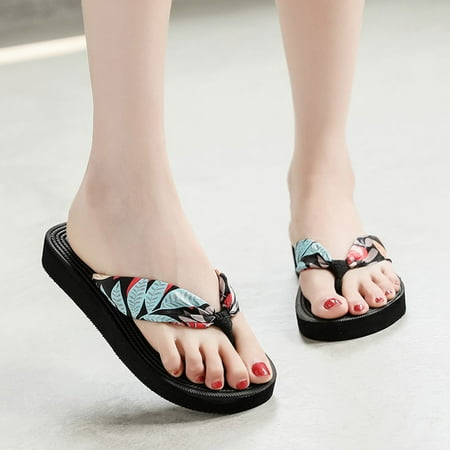 

B91xZ Platform Flip Flops For Women Fashion Spring And Summer Women Flip Flops Thick Bottom Flat Bottom Color Flip Flops Size 6