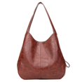 thumbnail image 1 of Bolso de mano retro de piel suave, bolso de hombro sencillo de gran capacidad para mujer, bolso de mano con múltiples compartimentos, 1 of 6