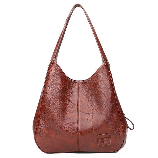 Bolso de mano retro de piel suave, bolso de hombro sencillo de gran capacidad para mujer, bolso de mano con múltiples compartimentos