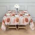 thumbnail image 3 of Pastel Halloween Pumpkins Ghosts and Bats Square Tablecloth,Waterproof Square Table Cover,Wipeable Spillproof Washable Table Cover for Home Kitchen Party Decor 60"x60"(152x152cm), 3 of 6