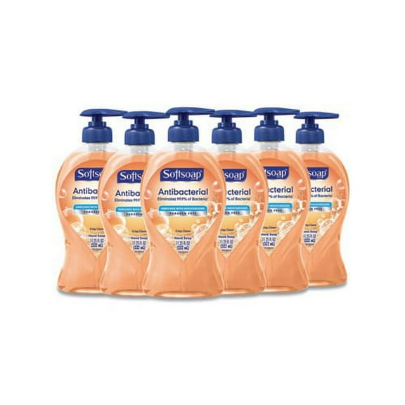 Antibacterial Hand Soap Crisp Clean, 11.25 oz Pump Bottle, 6/Carton