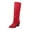 Red, variant on WEAIXIMIUNG Womens Ankle Boots Wide Width Black Women's Autumn and Winter New Flanging Two Thick Heeled Western Cowboy Style Pleated Pile Leather Boots Show Thin Medium Boots