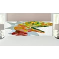 thumbnail image 1 of Reptile Headboard, Colorful Mosaic Wild Trex Illustration Opens Mouth Jurassic Pixel Dinosaur Mascot, Upholstered Decorative Metal Bed Headboard with Memory Foam, King Size, Multicolor, by Ambesonne, 1 of 4