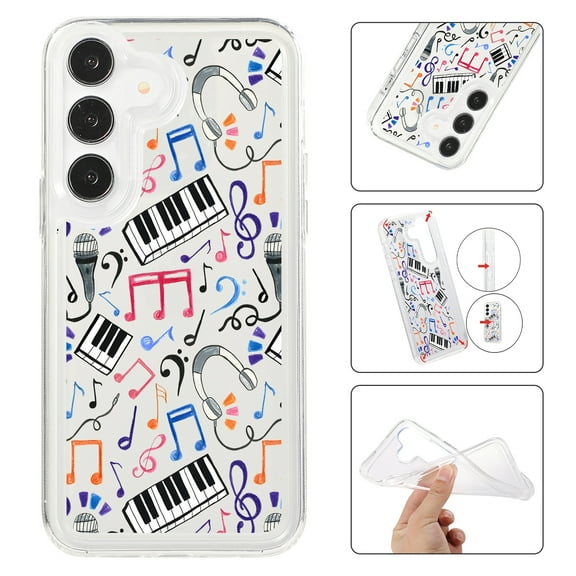 Mantto Case For Samsung S23 FE Phone Case,Luxury Leopard Pattern Design Cases Soft Silicone Slim TPU Shockproof Protective Bumper Cover for Women Men For Samsung Galaxy S23 FE, Music