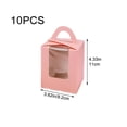 thumbnail image 3 of Hzzsbu Cupcake Boxes, 10 Pcs Single Paper Cupcake Holder Containers, Candy Cookies Desserts Gift Boxes with Window and Handle for Wedding Birthday Party, 3 of 7
