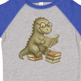 thumbnail image 4 of Inktastic Dinosaur Reading Books Cute Glasses Illustration Boys or Girls Toddler T-Shirt, 4 of 5