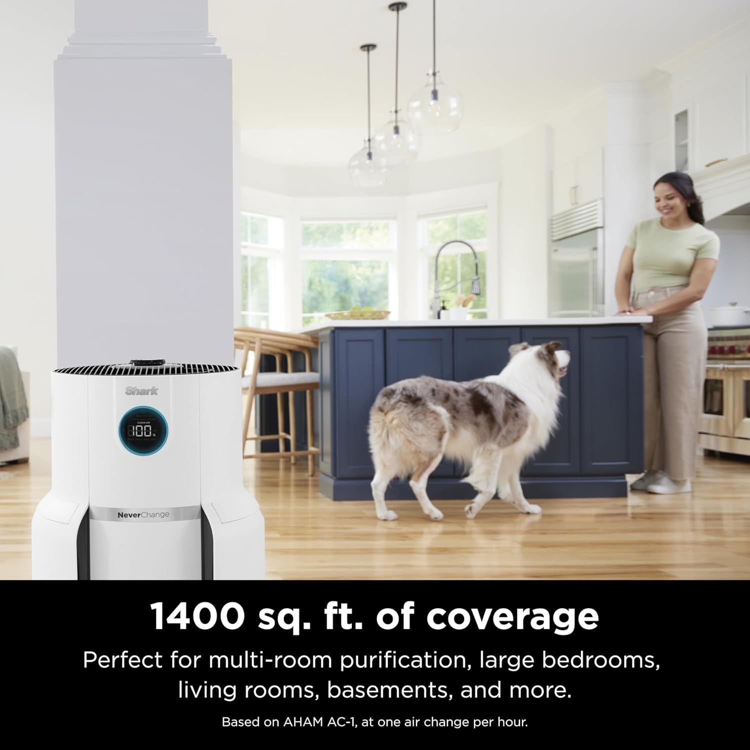 Shark R-HP302 NeverChange Air Purifier MAX, 1400 sq.ft. Coverage, 5-Year HEPA Filter Life, Odor Neutralizer, White