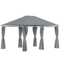 thumbnail image 2 of Patio Umbrellas Outsunny 10' x 13' Outdoor Patio Gazebo, Canopy Shelter with 6 Removable Sidewalls & Steel Frame for Garden, Lawn, Backyard & Deck, Gray,Market Umbrellas, 2 of 10