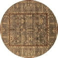 thumbnail image 1 of Ahgly Company Indoor Round Oriental Brown Industrial Area Rugs, 8' Round, 1 of 4