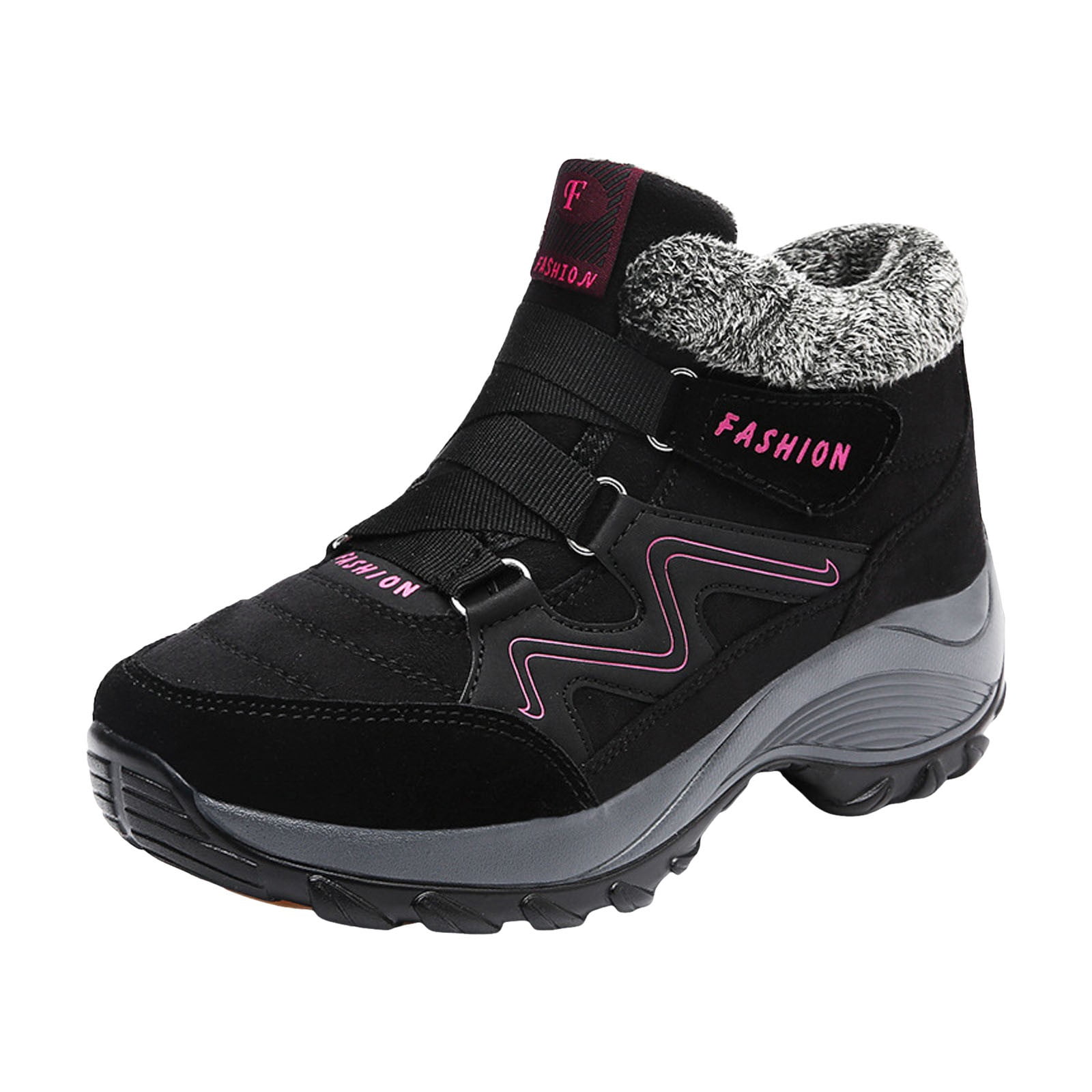 CAICJ98 Women Boots Winter Non Slip Ankle Booties Outdoor Hiking Boots for Women Waterproof Winter Boots for Women (Black,Size 6)